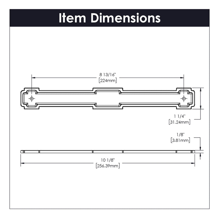 Belwith Keeler 8-13/16 Inch (224mm) Center to Center Coventry Collection Pull Backplate