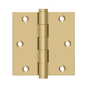 Deltana Architectural Hardware Solid Brass Hinges & Finials 3 1-2"x 3 1-2" Square Hinge, Ball Bearings pair