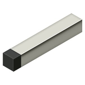 DELTANA HARDWARE 4" Modern Square Baseboard Bumper, Solid Brass