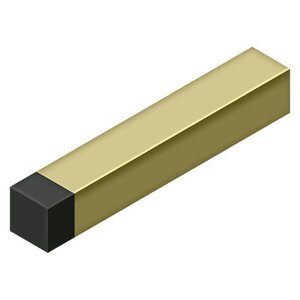 DELTANA HARDWARE 4" Modern Square Baseboard Bumper, Solid Brass