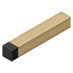 DELTANA HARDWARE 4" Modern Square Baseboard Bumper, Solid Brass