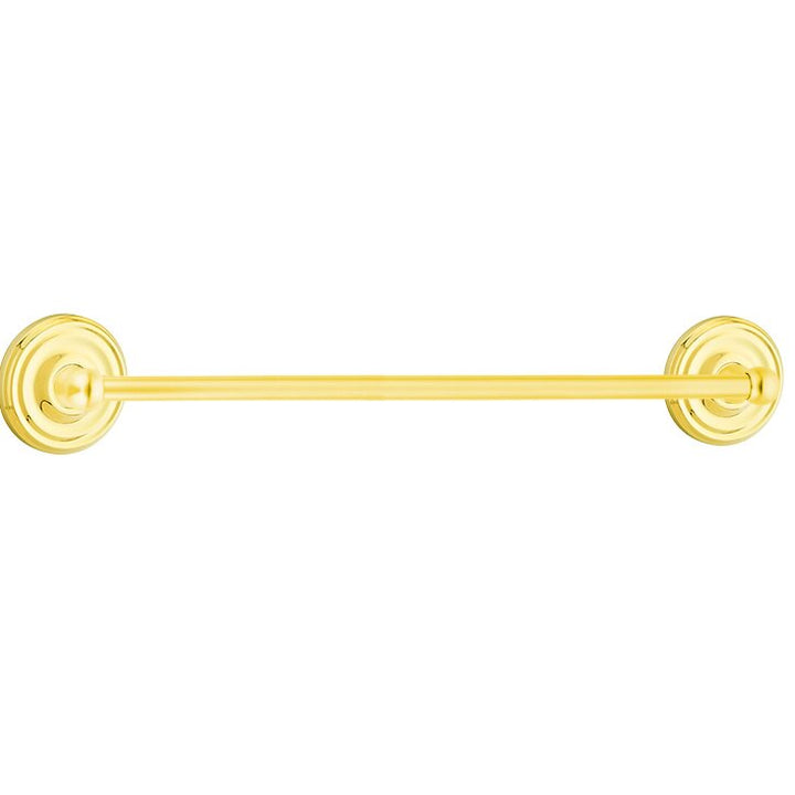 Traditional Brass Collection 30" Single Towel Bar with Regular Rose by Emtek