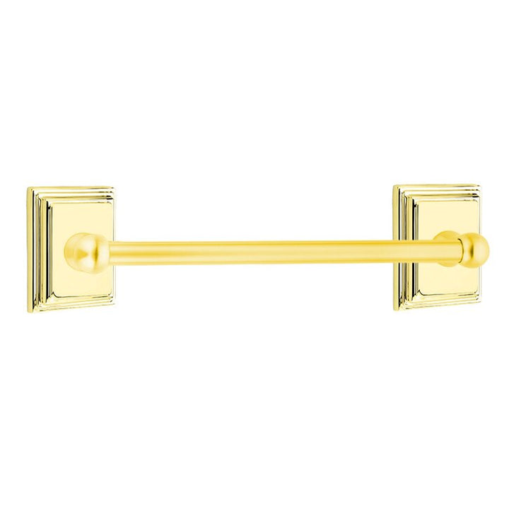 Traditional Brass Collection 18" Single Towel Bar with Wilshire Rose by Emtek