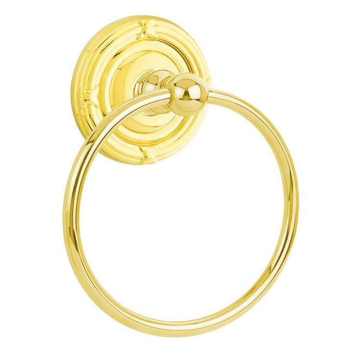 Traditional Brass Collection Ribbon & Reed Towel Ring  by Emtek