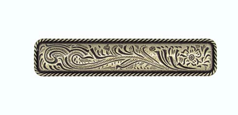 Buck Snort Lodge Decorative Hardware Engraved Flower Cabinet Pull -3 1/16 CC