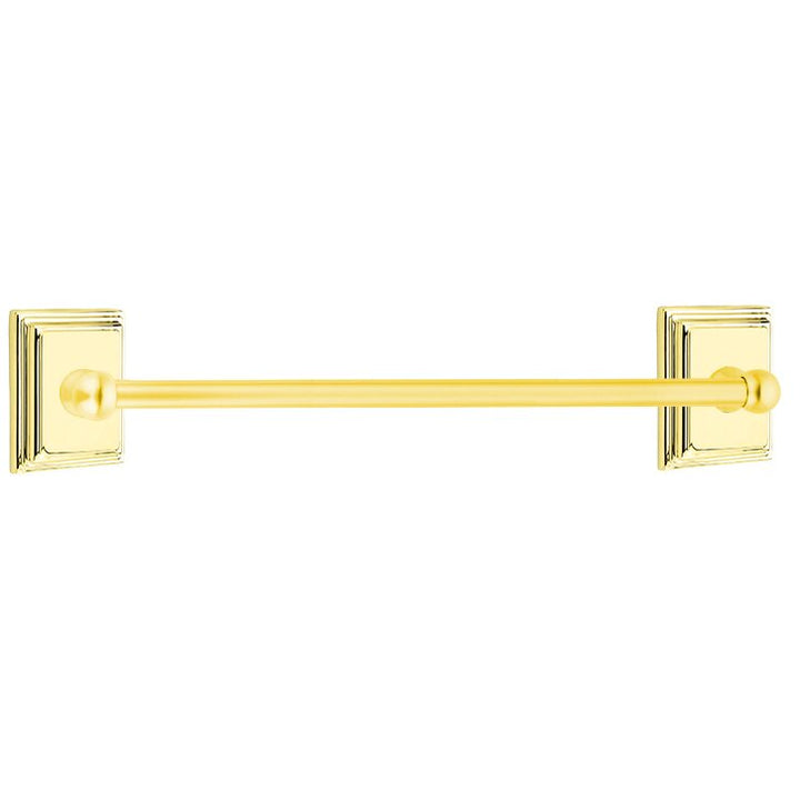 Traditional Brass Collection 30" Single Towel Bar with Wilshire Rose  by Emtek