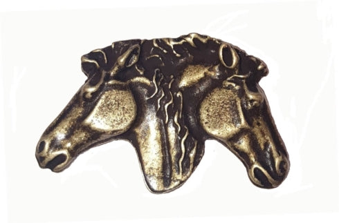 Buck Snort Lodge Cabinet Knobs and Pulls - Dual Horse Heads