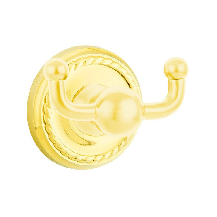 Traditional Brass Collection Rope Double Hook by Emtek