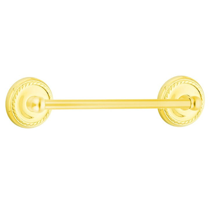 Traditional Brass Collection 18" Single Towel Bar with Rope Rose  by Emtek