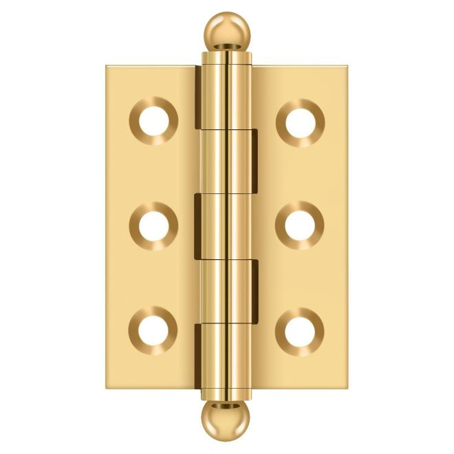 Deltana Architectural Hardware Specialty Solid Brass Hinges & Finials 2"x 1.5" Hinge, w- Ball Tips pair