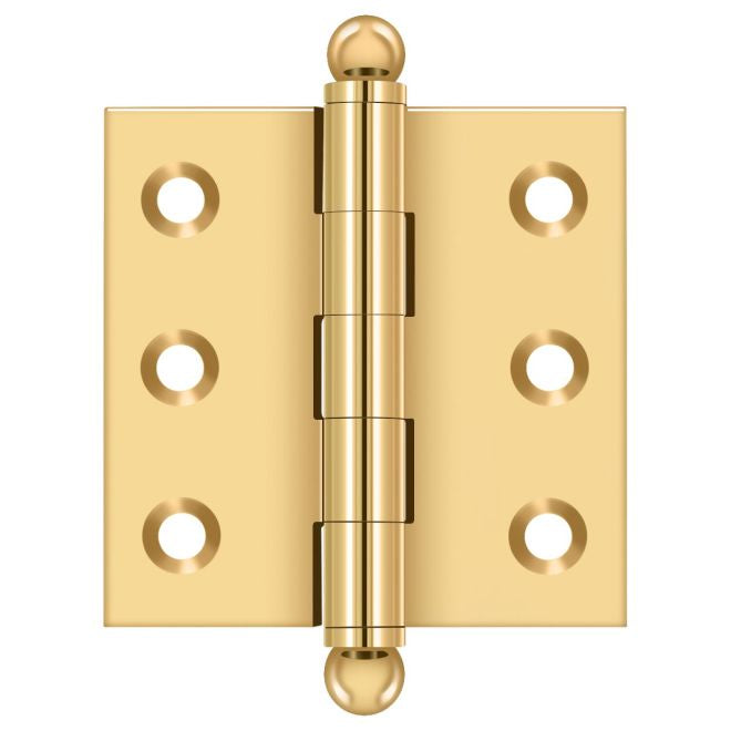 Deltana Architectural Hardware Specialty Solid Brass Hinges & Finials 2"x 2" Hinge, w- Ball Tips pair