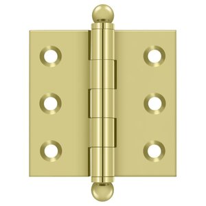 Deltana Architectural Hardware Specialty Solid Brass Hinges & Finials 2"x 2" Hinge, w- Ball Tips pair