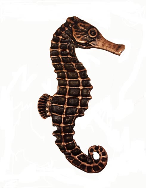 Buck Snort Lodge Decorative Hardware Large  Seahorse Facing Right