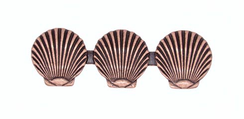 Buck Snort Lodge Decorative Hardware Triple Scallop Seashell 3-1/16-in Center to Center Cabinet Pull