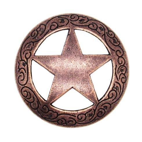 Buck Snort Lodge Decorative Hardware Filigree Star Round Cabinet Knob