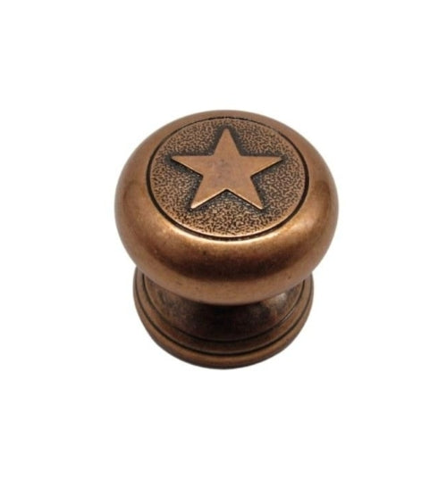 Buck Snort Lodge Hardware Raised Star  Cabinet Knob