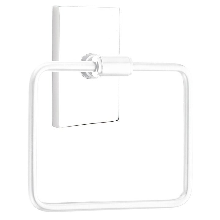 Transitional Brass Collection Transitional Brass Towel Ring with Modern Rectangular Rosette  by Emtek