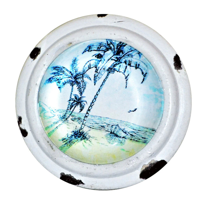 Charleston Knob Company Retro Whitewashed Beach Scene Knob