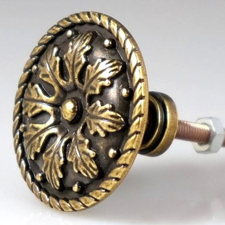 Charleston Knob CompanyAntique Copper Floral Leaf Knob