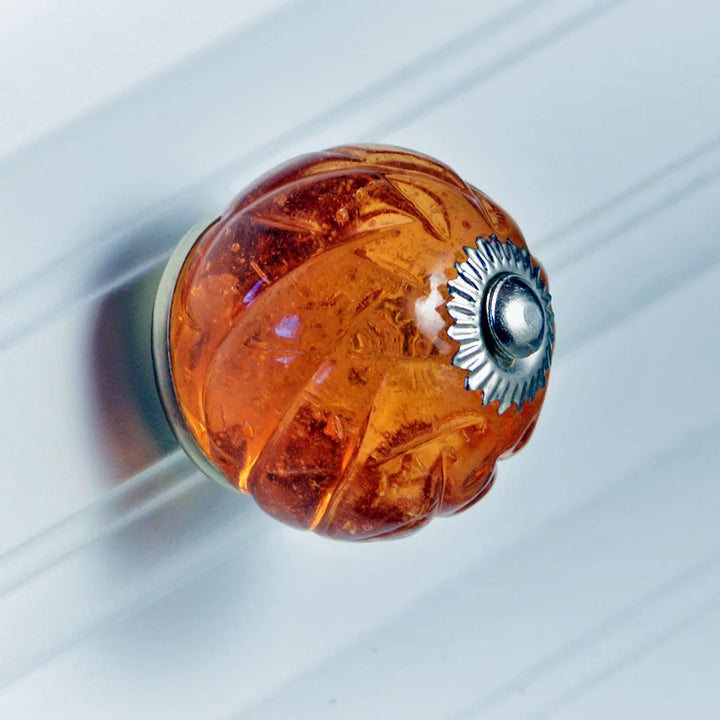 Charleston Knob Company Crystal Glass Handcrafted Knob - Amber