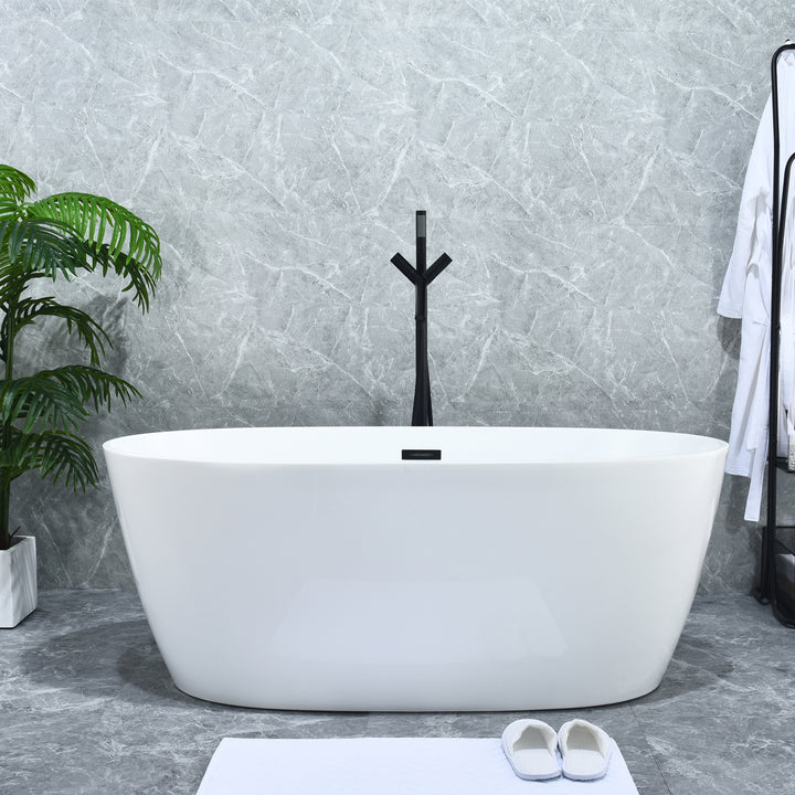 Brulon Double Knob Handle Freestanding Floor Mounted Tub Filler