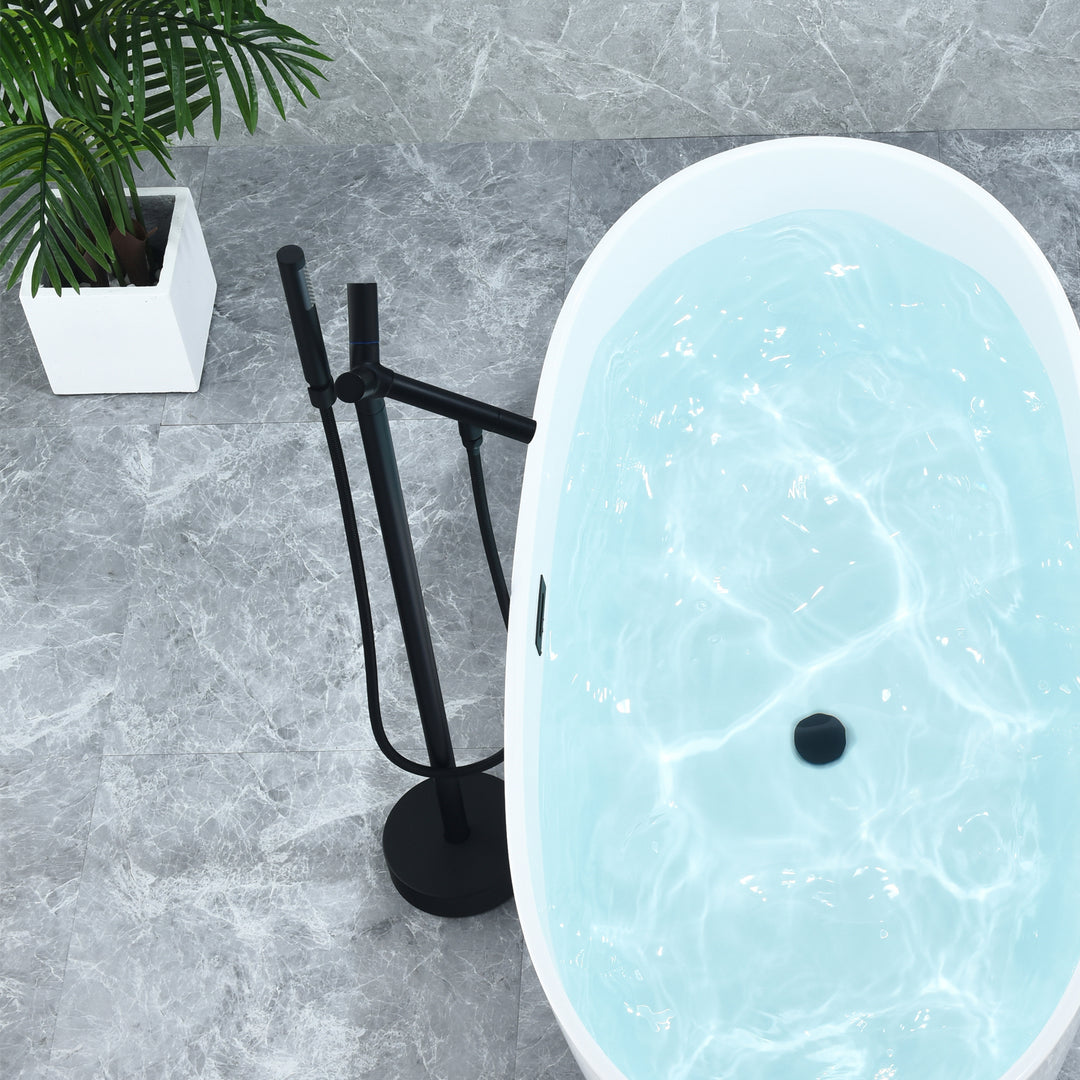 Brulon Double Knob Handle Freestanding Floor Mounted Tub Filler