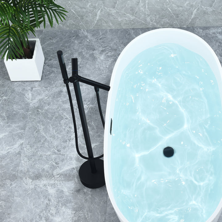 Brulon Double Knob Handle Freestanding Floor Mounted Tub Filler