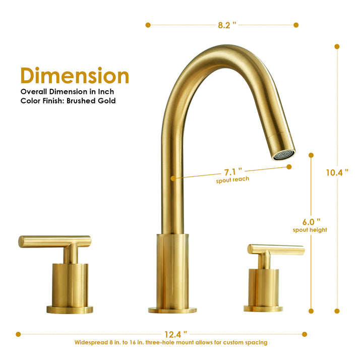 Balen 8. in Widespread 2-Handle Bathroom High-Arc Faucet