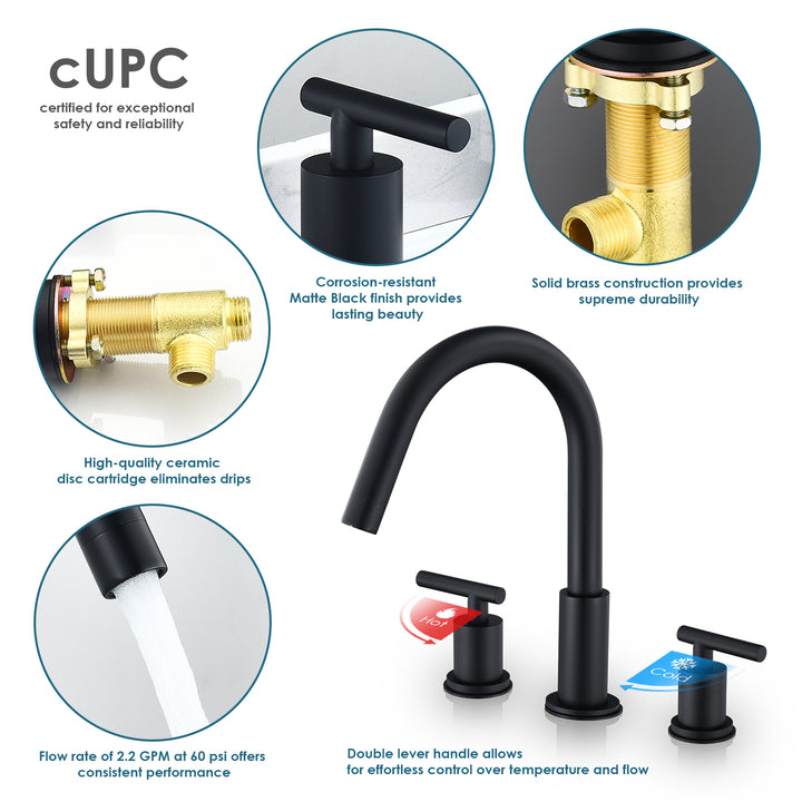 Balen 8. in Widespread 2-Handle Bathroom High-Arc Faucet