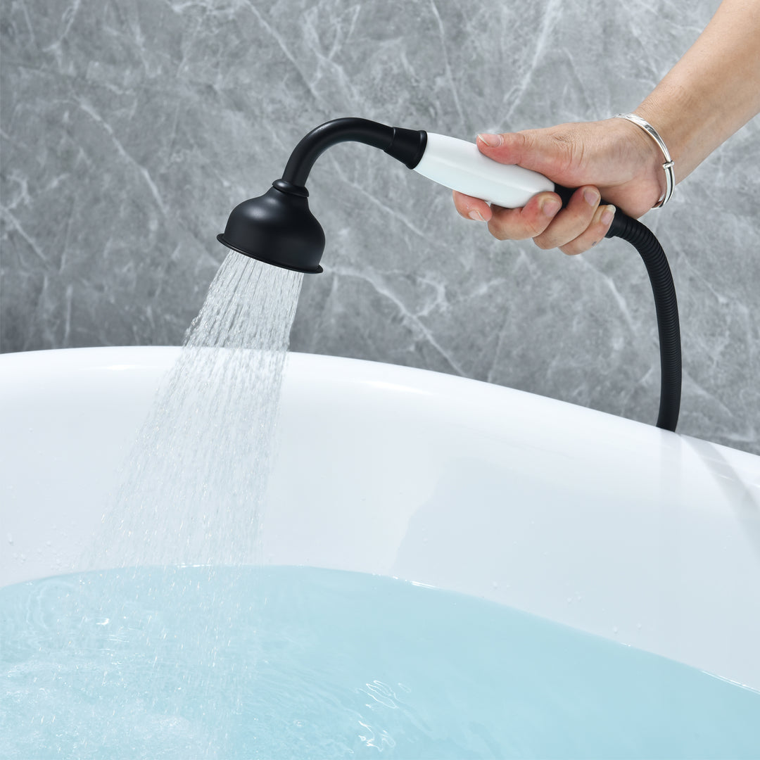 Force Vintage Style Cross Handle Claw Foot Floor Mounted Tub Filler
