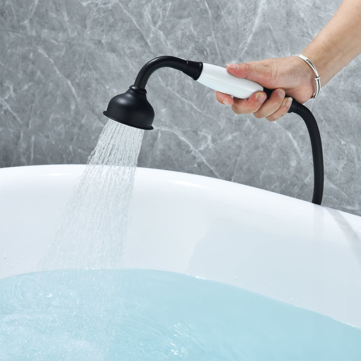 Force Vintage Style Cross Handle Claw Foot Floor Mounted Tub Filler