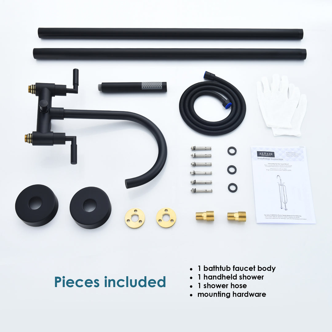 Gnosall Double Lever Handle Freestanding Floor Mounted Tub Filler