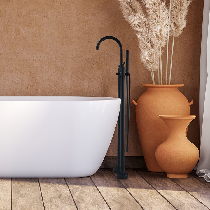 Gnosall Double Lever Handle Freestanding Floor Mounted Tub Filler