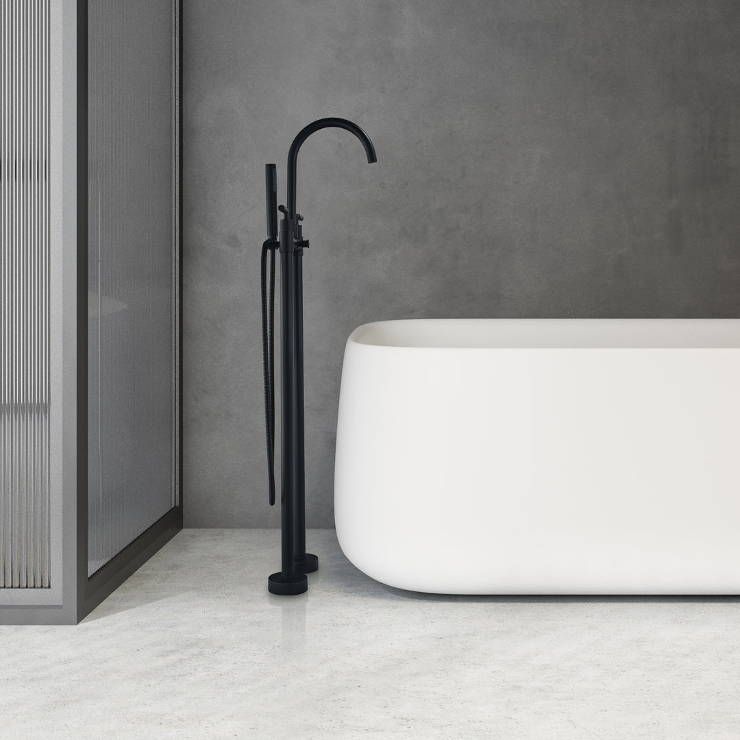 Gnosall Double Lever Handle Freestanding Floor Mounted Tub Filler