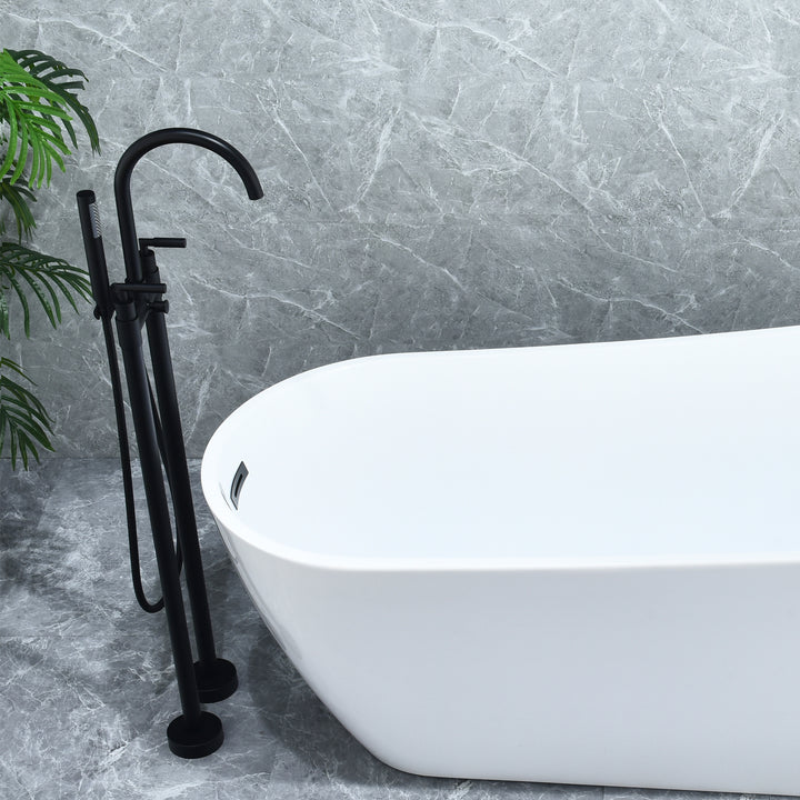 Gnosall Double Lever Handle Freestanding Floor Mounted Tub Filler