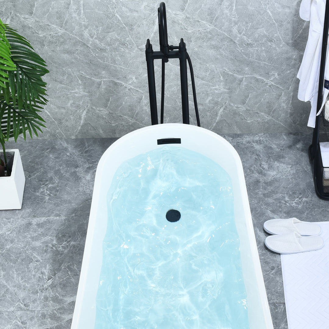 Gnosall Double Lever Handle Freestanding Floor Mounted Tub Filler