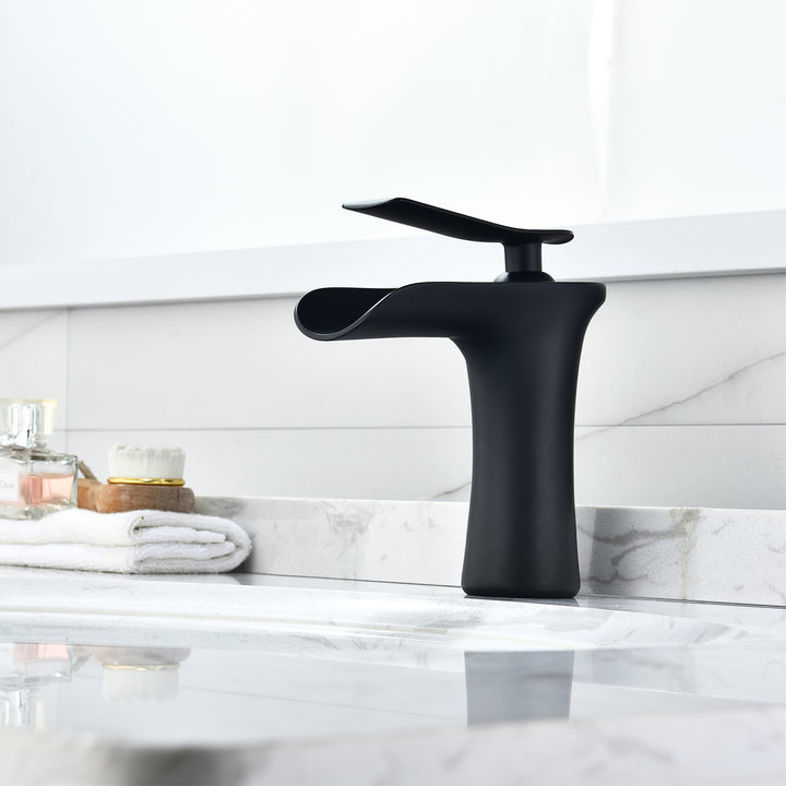 Mayen Single Hole Single-Handle Waterfall Bathroom Faucet