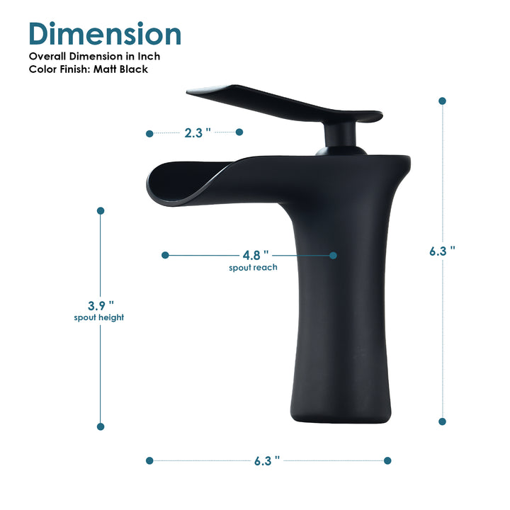 Mayen Single Hole Single-Handle Waterfall Bathroom Faucet