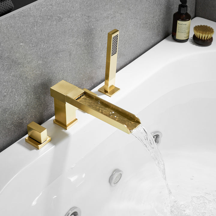 Nairn Deck-Mount Roman Waterfall Tub Filler