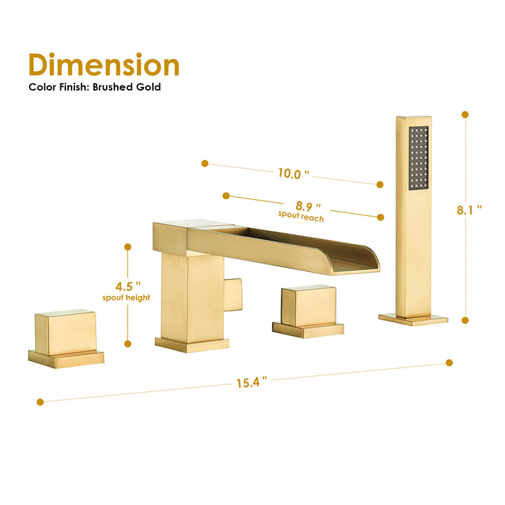 Nairn Deck-Mount Roman Waterfall Tub Filler