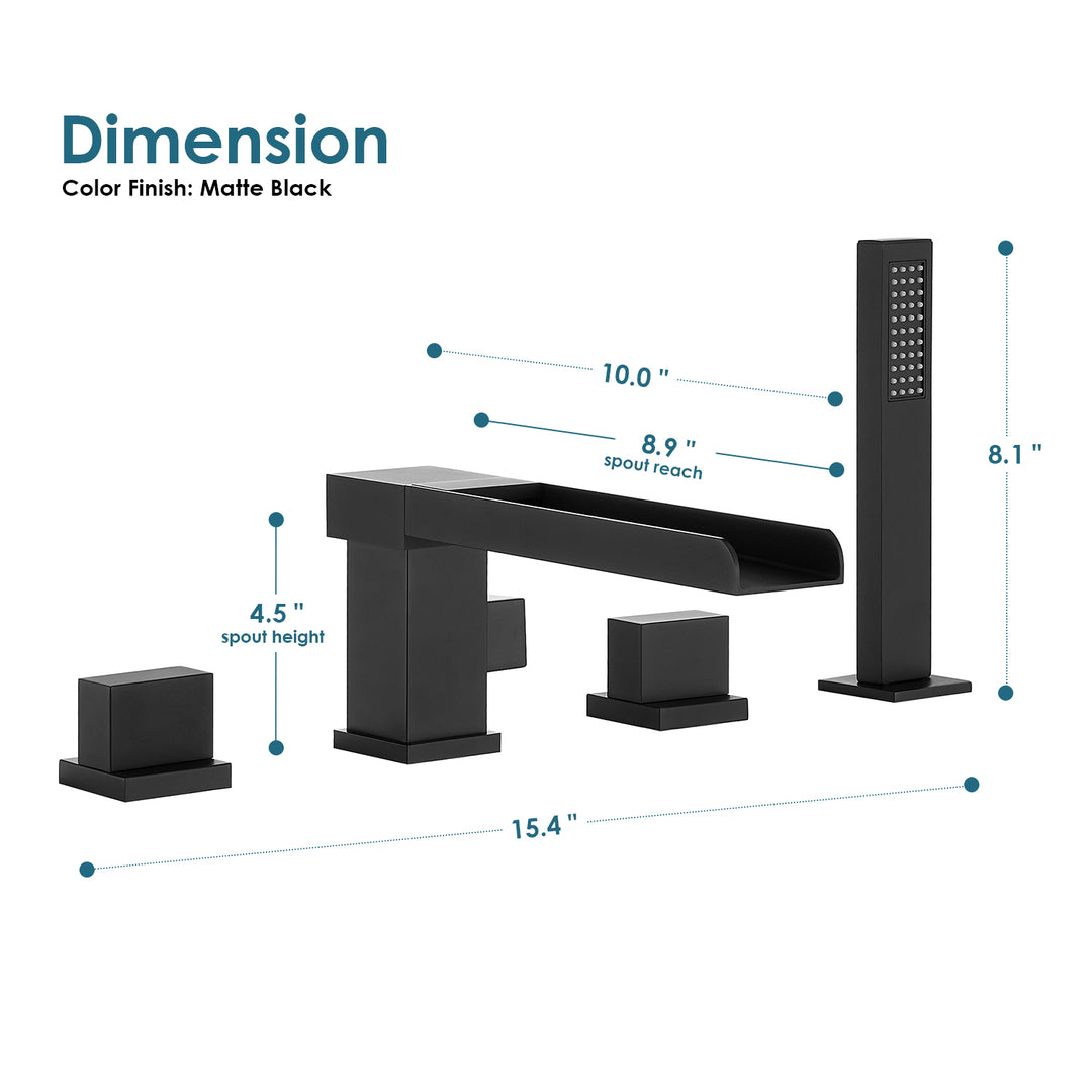 Nairn Deck-Mount Roman Waterfall Tub Filler