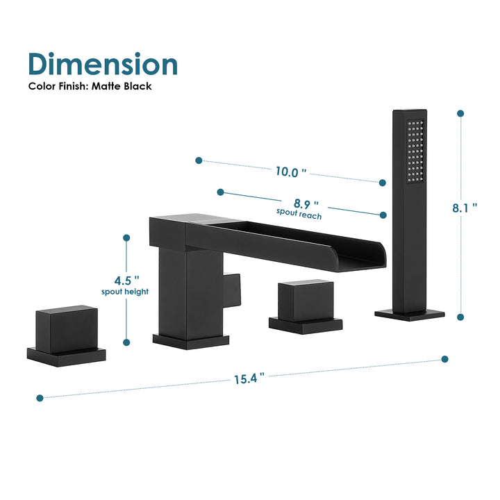 Nairn Deck-Mount Roman Waterfall Tub Filler