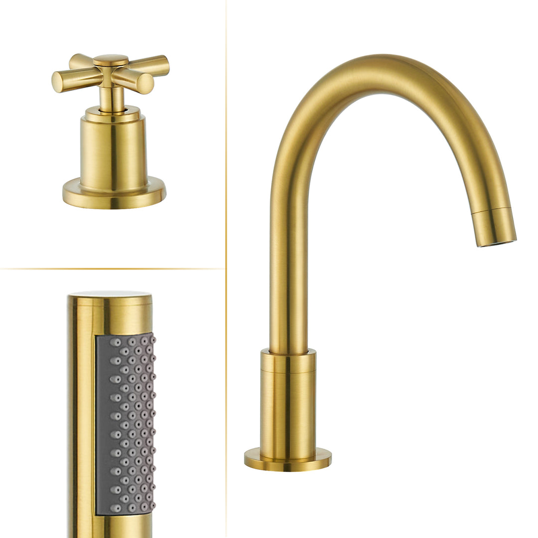 Sorlia Cross Handles Deck-Mount Roman Tub Faucet