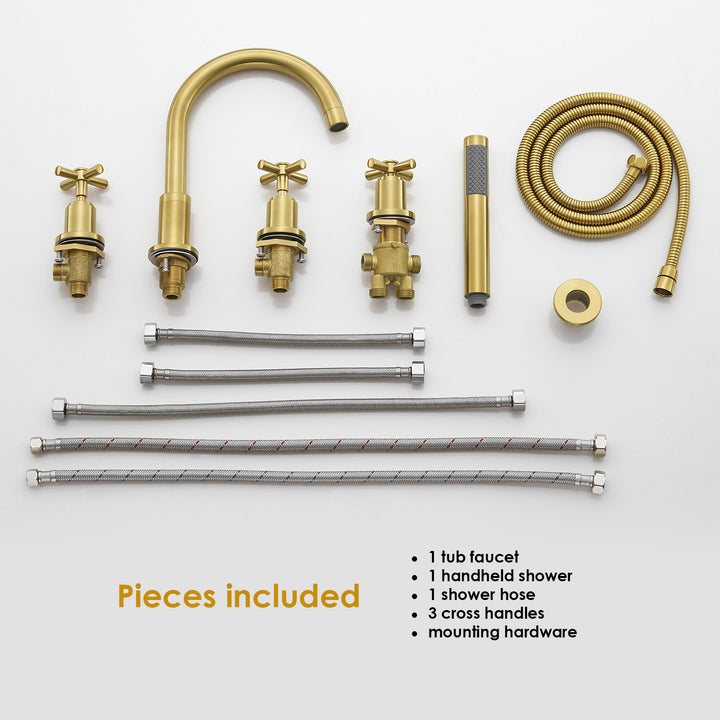 Sorlia Cross Handles Deck-Mount Roman Tub Faucet