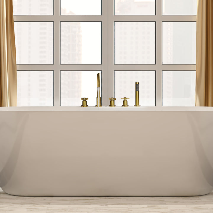 Sorlia Cross Handles Deck-Mount Roman Tub Faucet