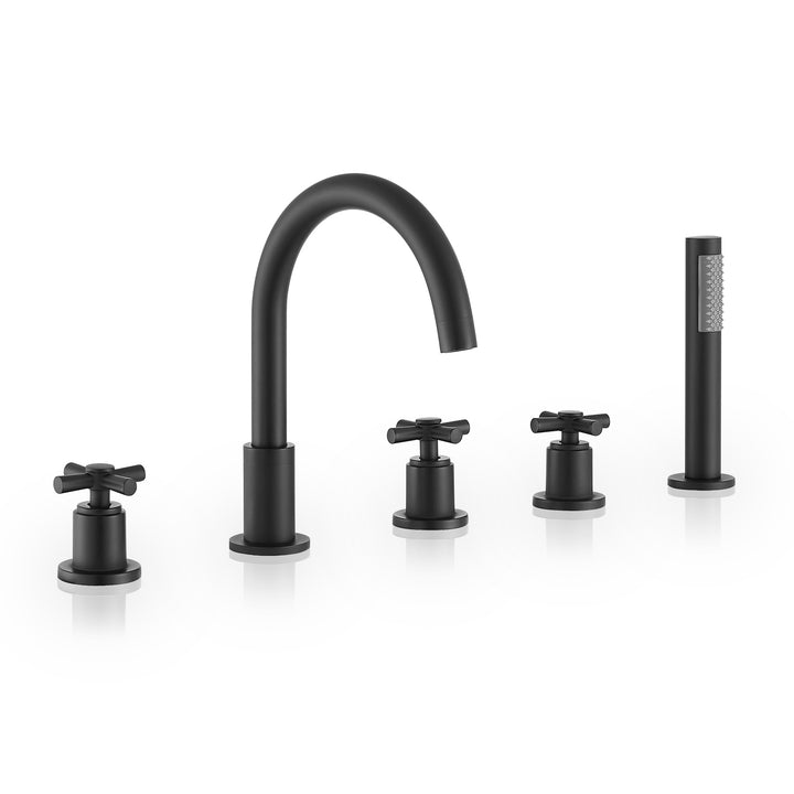 Sorlia Cross Handles Deck-Mount Roman Tub Faucet