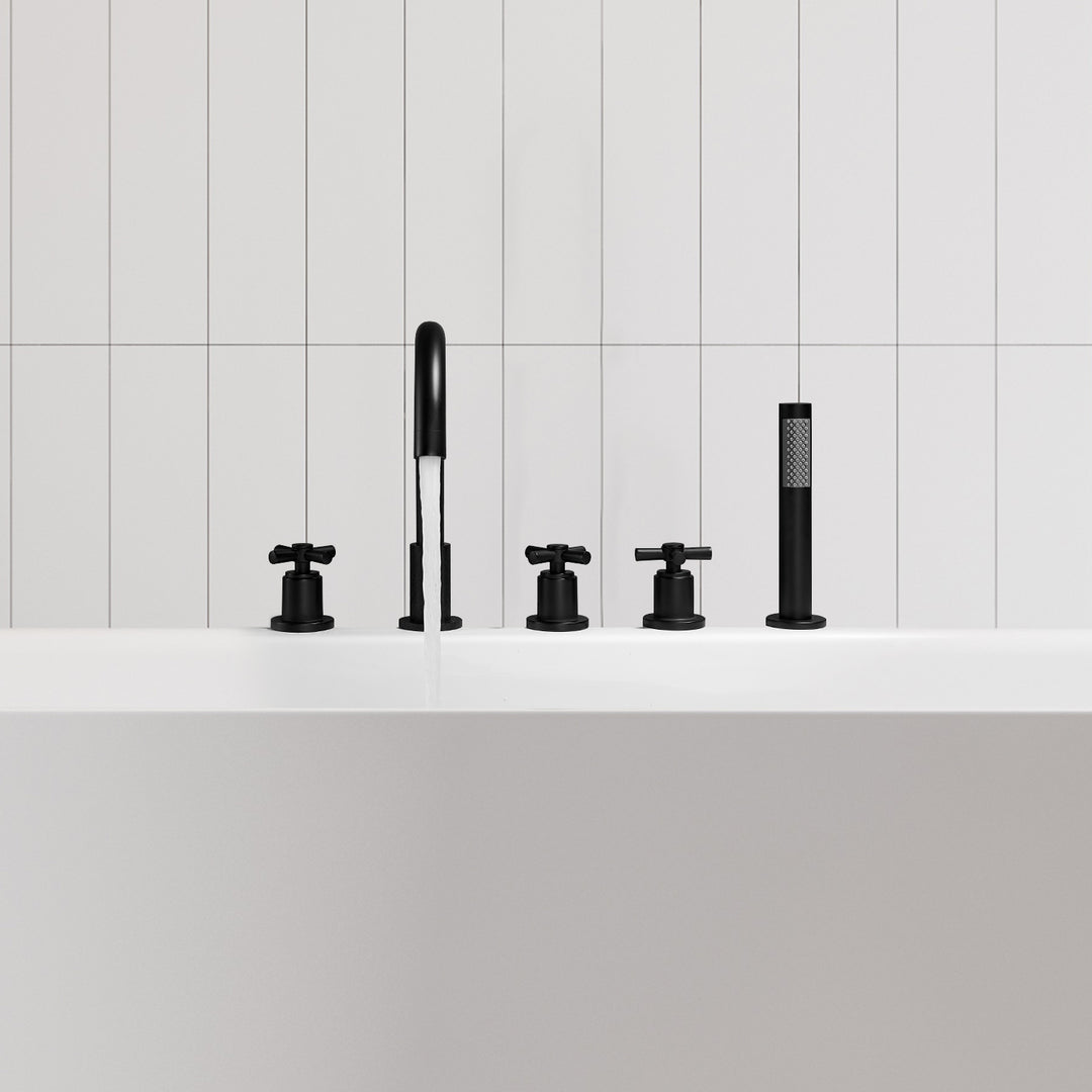 Sorlia Cross Handles Deck-Mount Roman Tub Faucet