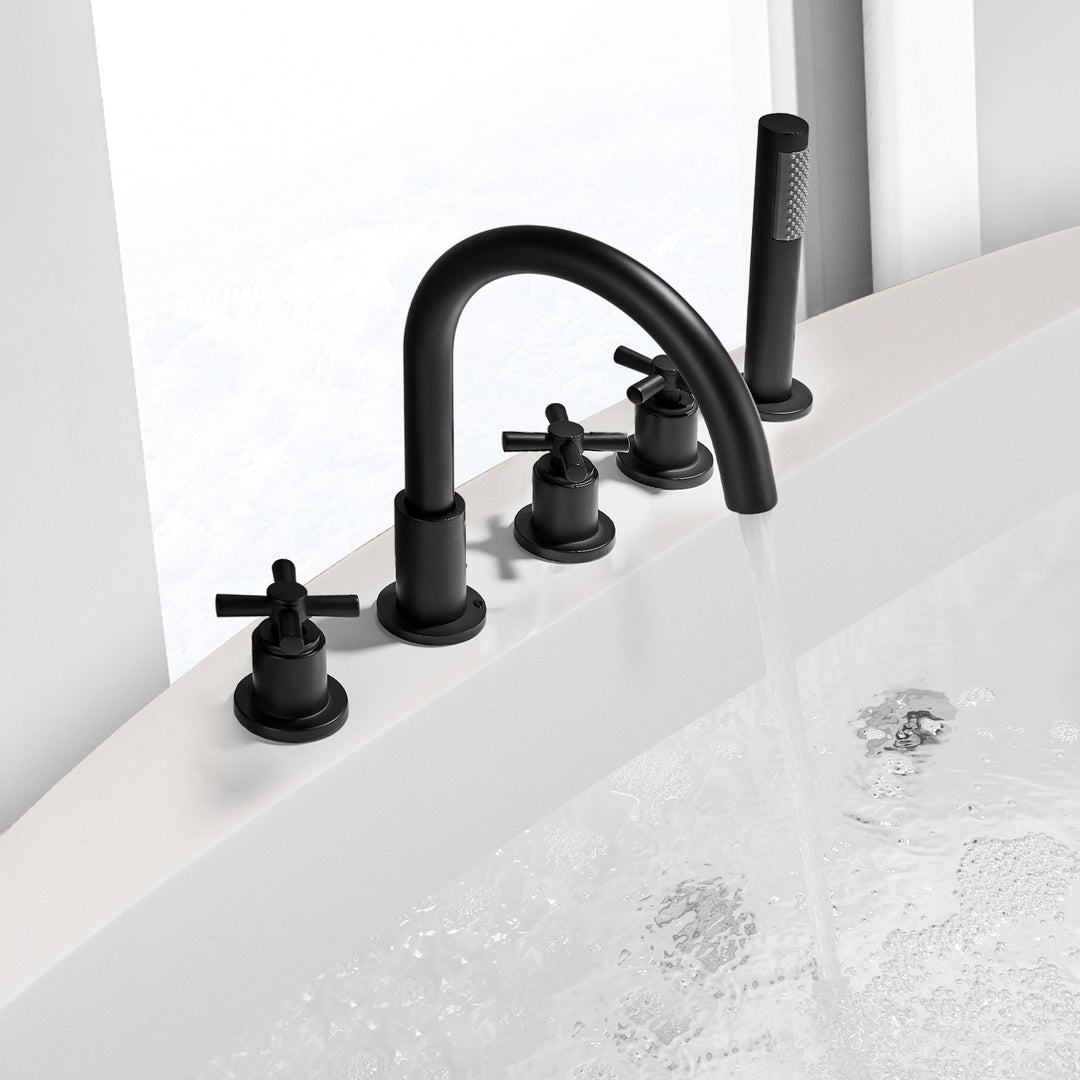Sorlia Cross Handles Deck-Mount Roman Tub Faucet