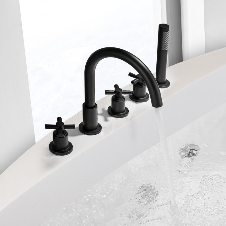 Sorlia Cross Handles Deck-Mount Roman Tub Faucet