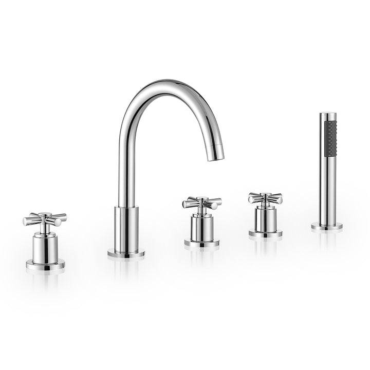 Sorlia Cross Handles Deck-Mount Roman Tub Faucet